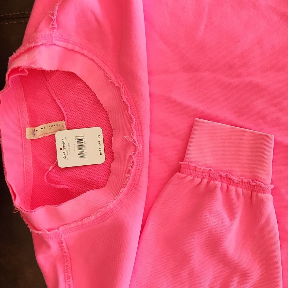 NWT ❗️ Free people houte pink oversize small S with pockets sweater - Picture 12 of 16